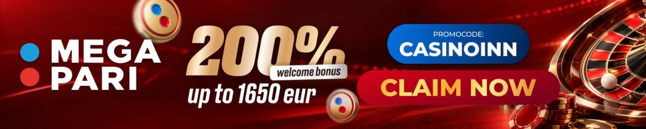 MegaPari 200% Welcome Bonus Up to 1650 EUR | CasinoInn Promo Code.